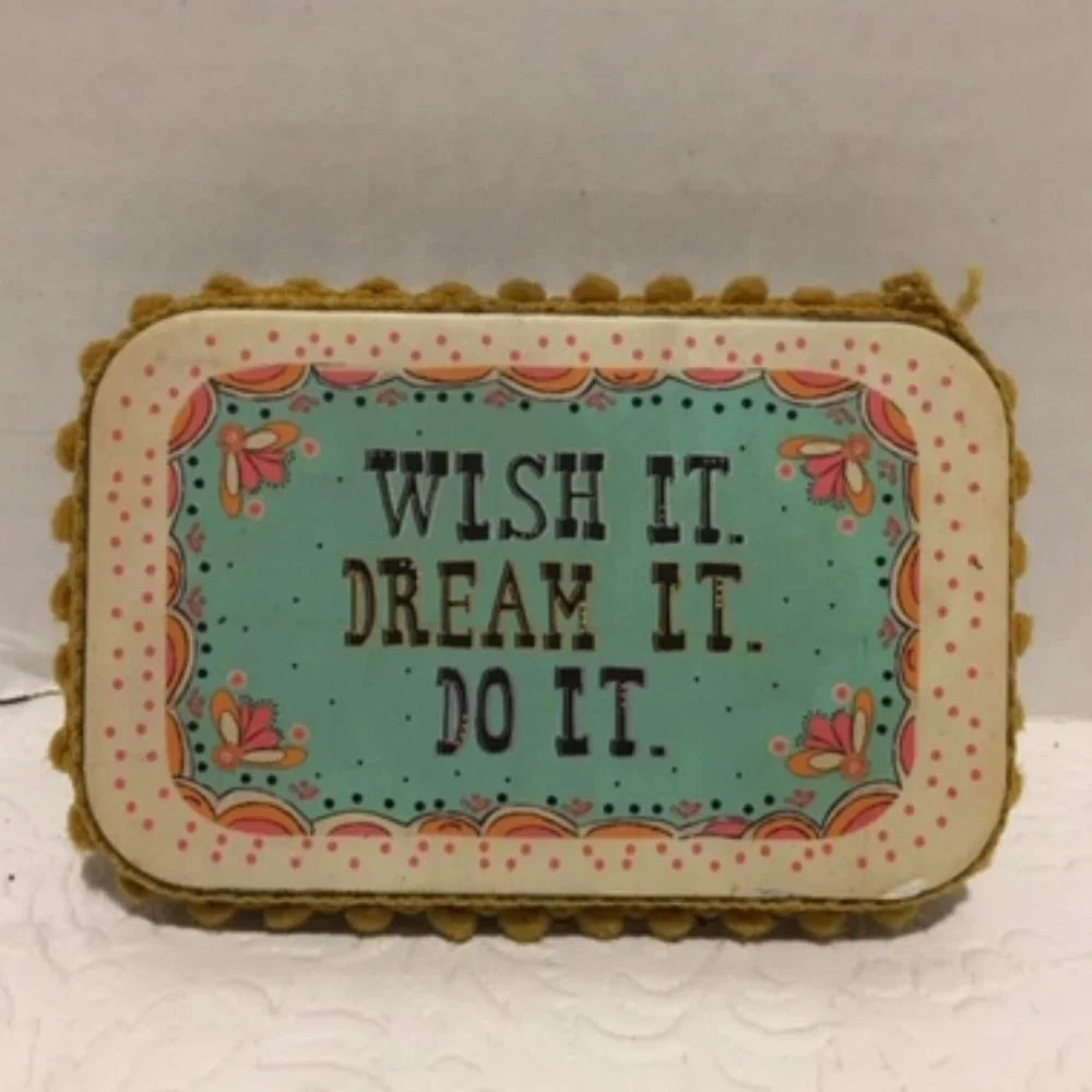 Natural Life Wish It Brown Fringe Prayer Box Gift Idea Friendship 2.5